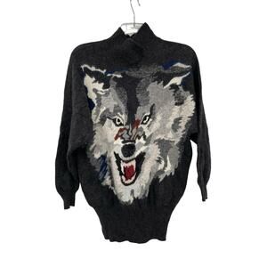 Vintage Krizia Maglia Wolf Sweater Wool Angora Made In Italy Size Small